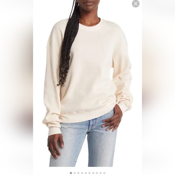 Good American Tops - Good American thermal boyfriend sweatshirt